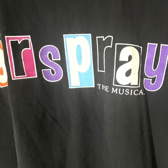 Vintage HAIRSPRAY The Broadway Musical Black Tee Shirt Size Large - Picture 3 of 5